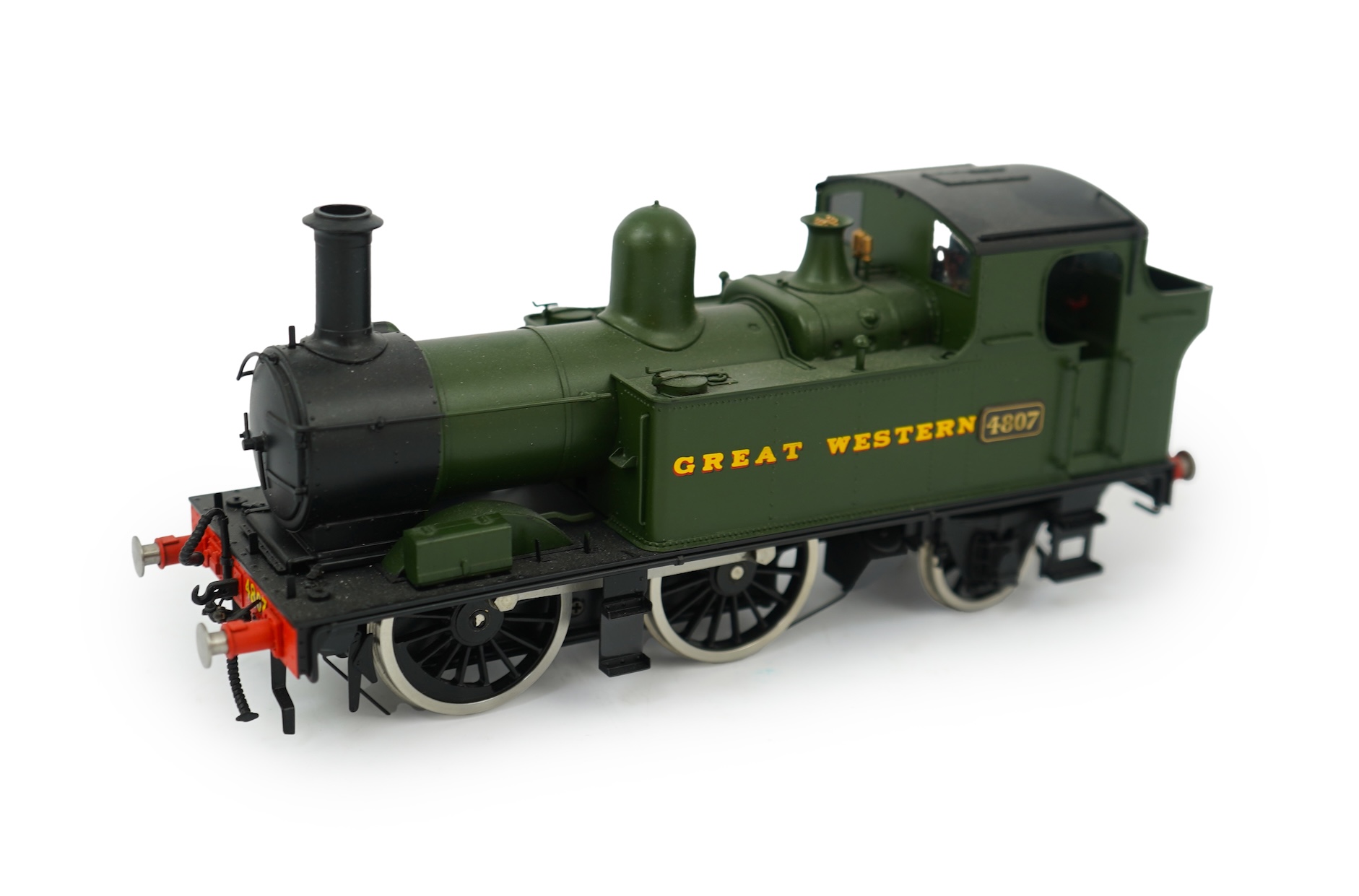 An 0 Gauge Tower Models, Blackpool, made in Sancheng China, model of GWR Class 48xx, 4807, 0-4-2T locomotive, powered for two rail operation.